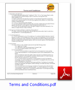 Murri's on the Move Driving School Ltd based on the Sunshine Coast Terms and Conditions pdf download